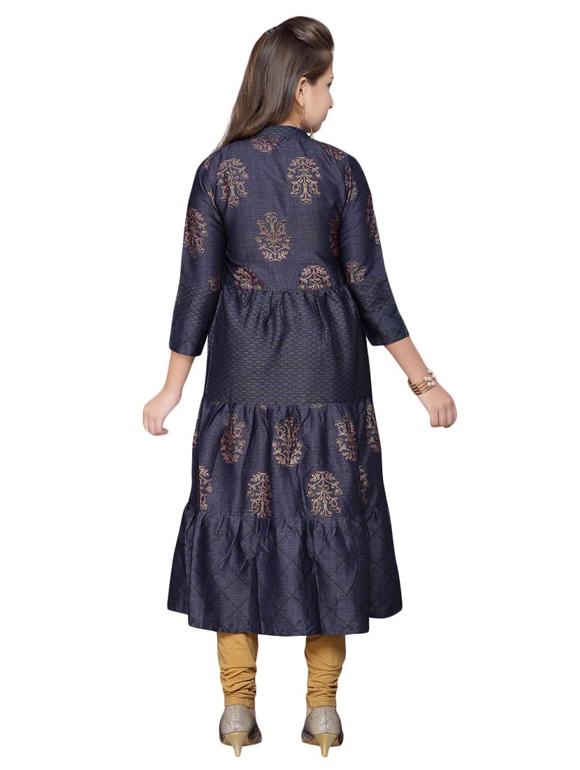navy blue cotton suit set - 17200589 - Zoom Image - 3