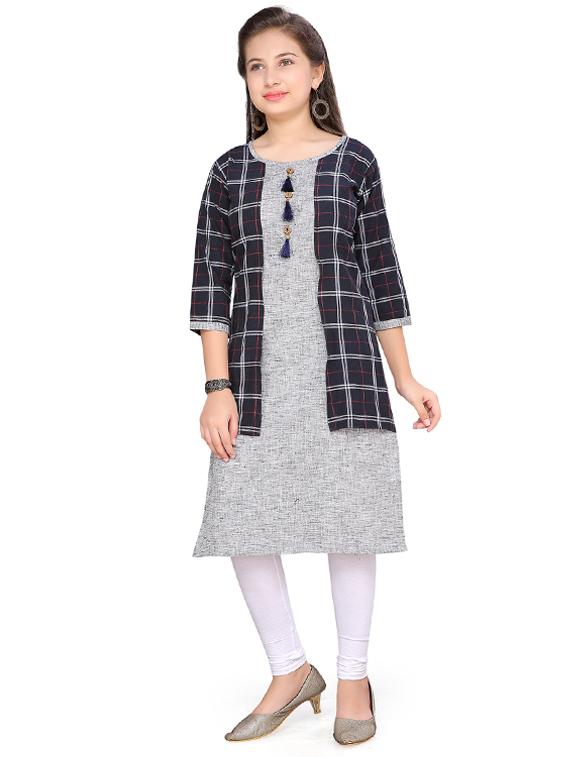 navy blue cotton suit set - 17200593 - Zoom Image - 1