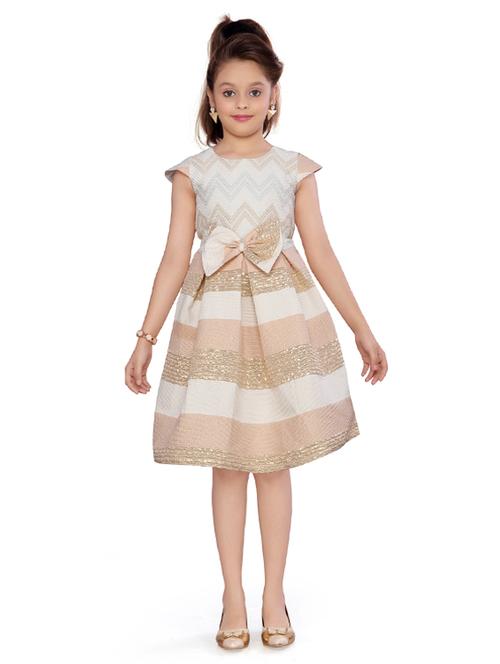 gold silk blend frock - 17200752 - Standard Image - 1