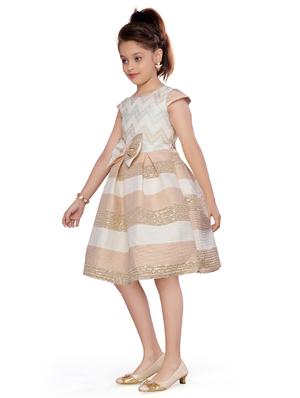 gold silk blend frock - 17200752 - Standard Image - 2
