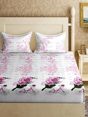 cotton double bedsheet with 2 pillow covers - 17200827 - Standard Image - 2