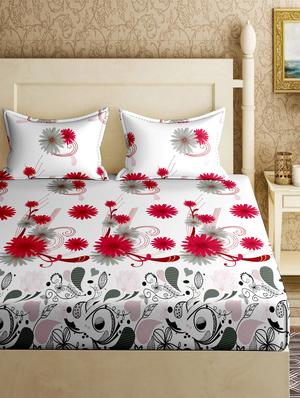 cotton double bedsheet with 2 pillow covers - 17200831 - Standard Image - 2
