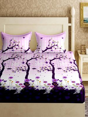 cotton double bedsheet with 2 pillow covers - 17200834 - Standard Image - 2