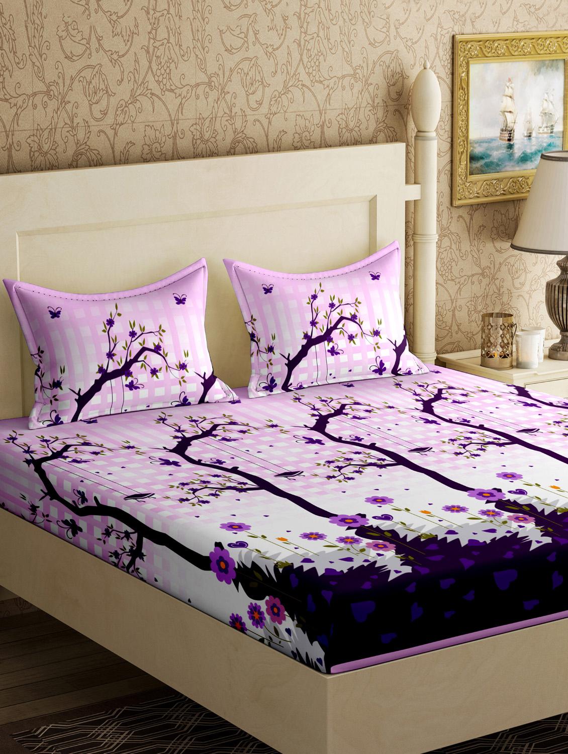 cotton double bedsheet with 2 pillow covers - 17200834 - Zoom Image - 1