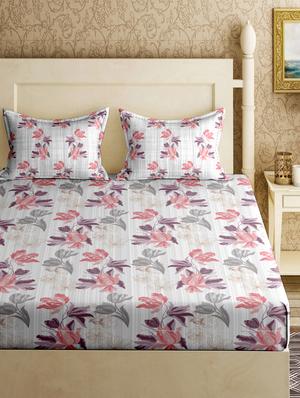 cotton double bedsheet with 2 pillow covers - 17200835 - Standard Image - 2