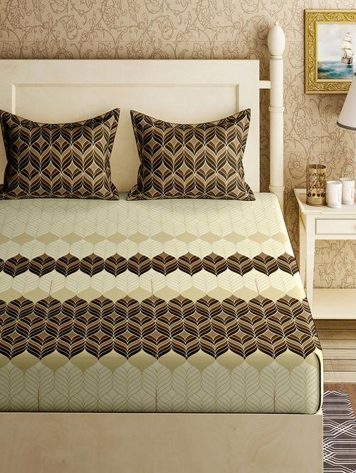 cotton double bedsheet with 2 pillow covers - 17200851 - Standard Image - 1
