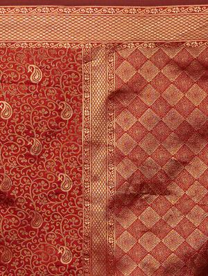 floral banarasi saree with blouse - 17200946 - Standard Image - 4