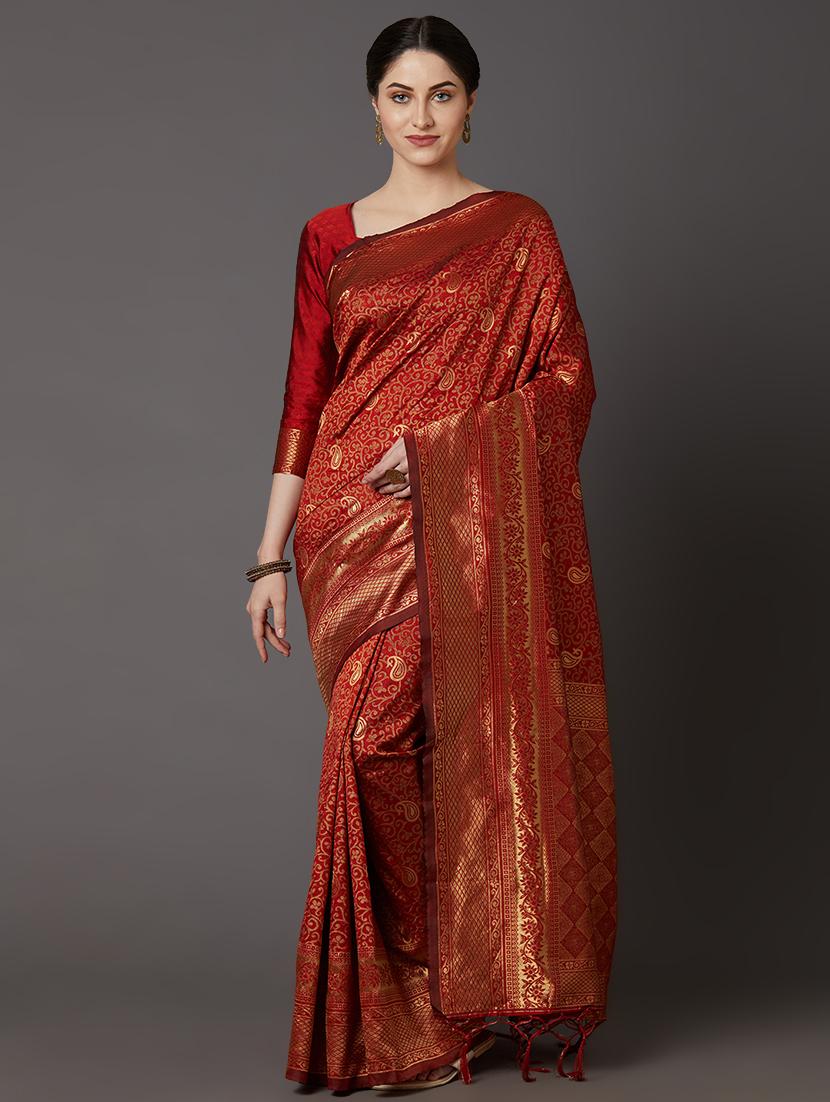 floral banarasi saree with blouse - 17200946 - Zoom Image - 1
