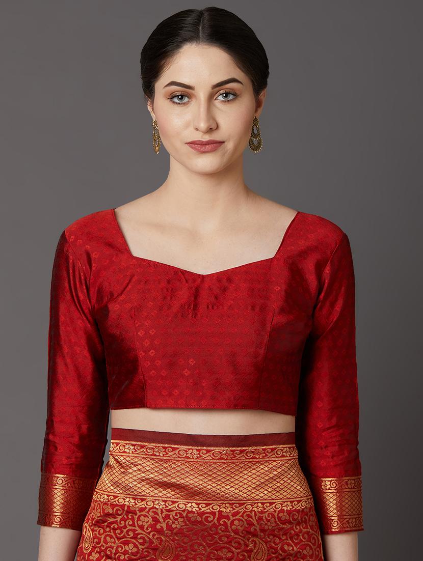 floral banarasi saree with blouse - 17200946 - Zoom Image - 3