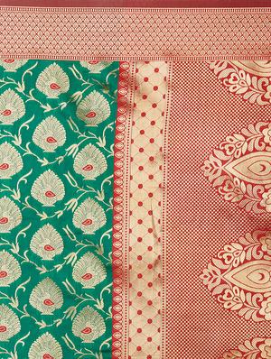 self design banarasi saree with blouse - 17200952 - Standard Image - 4