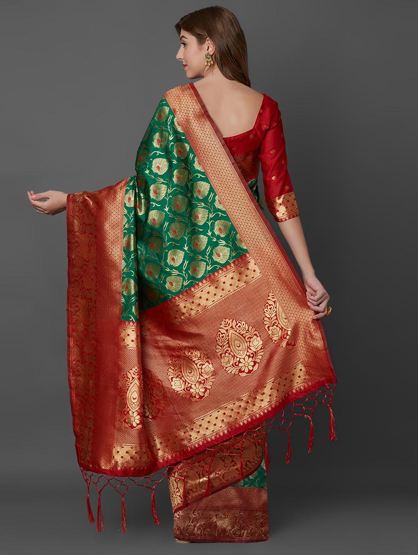 self design banarasi saree with blouse - 17200952 - Zoom Image - 2