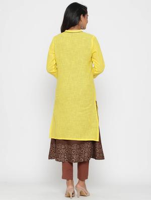 block print layered kurta - 17201146 - Standard Image - 3