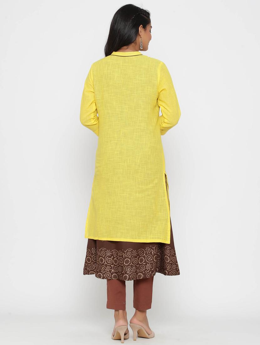 block print layered kurta - 17201146 - Zoom Image - 3