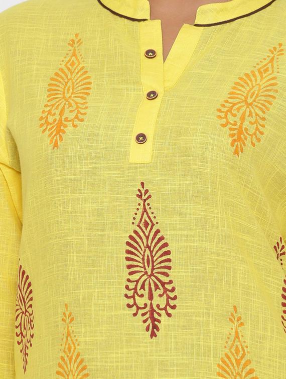 block print layered kurta - 17201146 - Zoom Image - 4