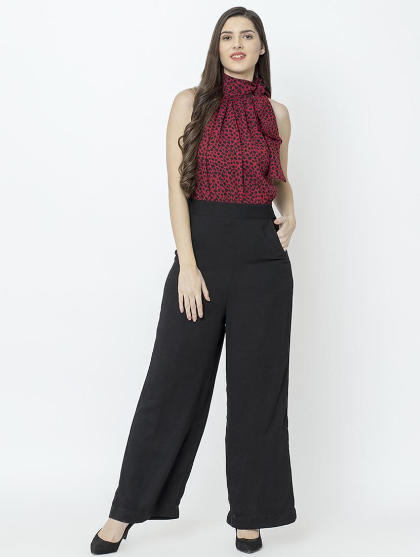 tie up neck full leg jumpsuit - 17201327 - Zoom Image - 2