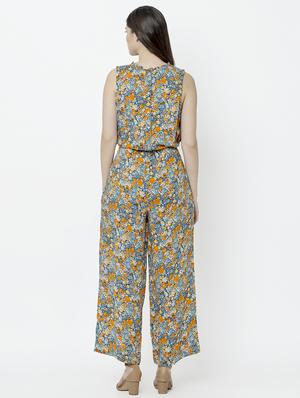 tie front floral jumpsuit - 17201330 - Standard Image - 4