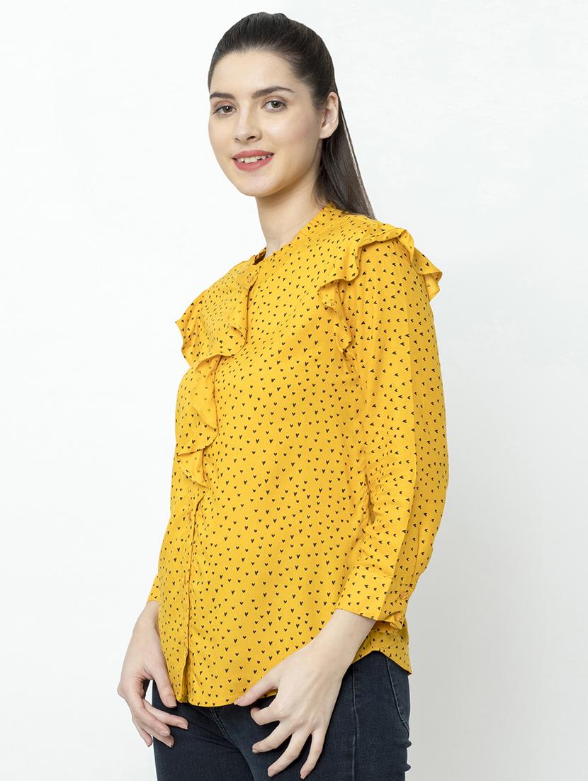 frill detail printed shirt - 17201369 - Zoom Image - 2