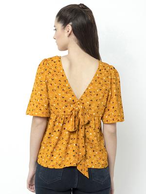 tie back printed top - 17201377 - Standard Image - 3