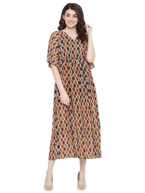 multi colored georgette aline dress - 17202015 - Standard Image - 1