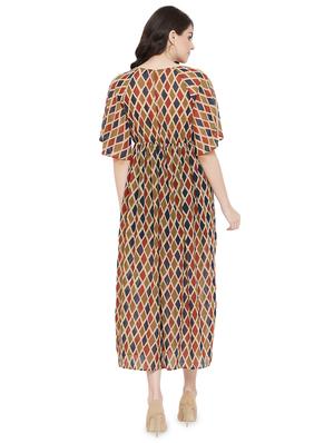 multi colored georgette aline dress - 17202015 - Standard Image - 3