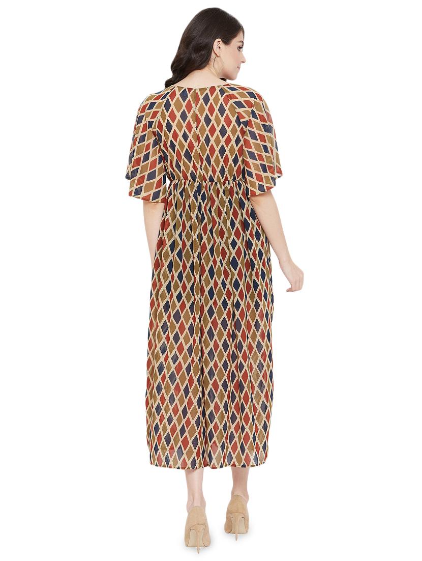 multi colored georgette aline dress - 17202015 - Zoom Image - 3