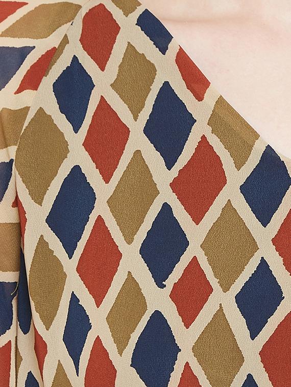 multi colored georgette aline dress - 17202015 - Zoom Image - 4