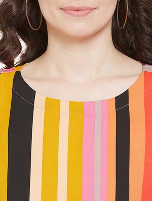 round neck striped top - 17202018 - Standard Image - 5