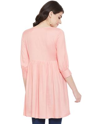 round neck embroidered a-line tunic - 17202019 - Standard Image - 3