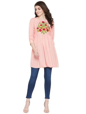 round neck embroidered a-line tunic - 17202019 - Standard Image - 4