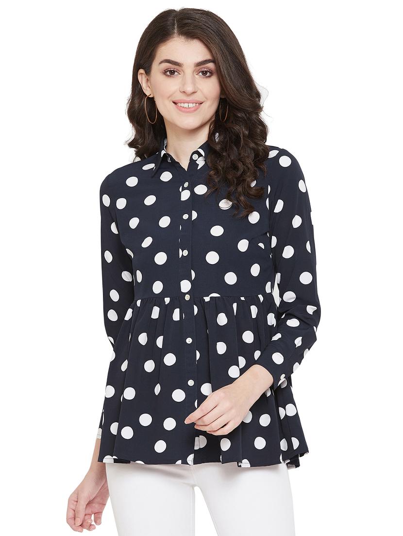 polka dot peplum top - 17202026 - Zoom Image - 1