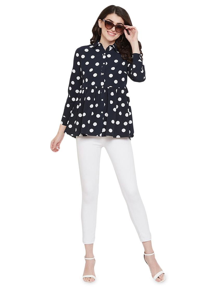 polka dot peplum top - 17202026 - Zoom Image - 4