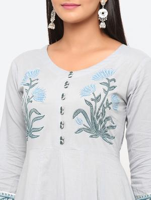 block print anarkali ethnic dress - 17202436 - Standard Image - 4