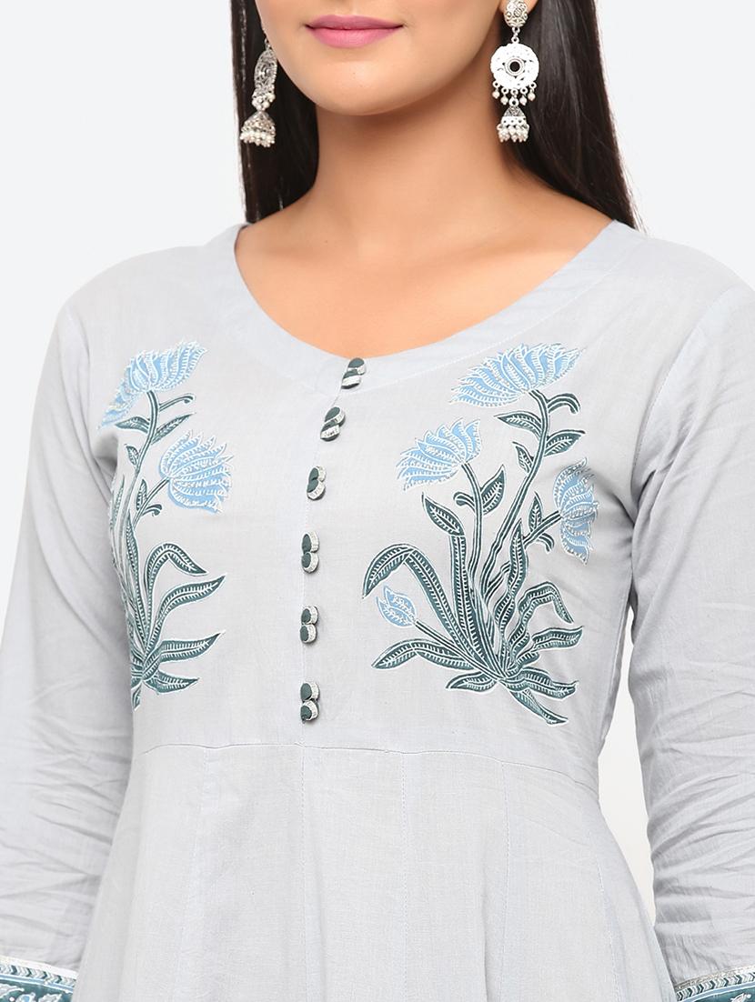 block print anarkali ethnic dress - 17202436 - Zoom Image - 4