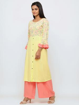 floral print kurta palazzo set - 17202468 - Standard Image - 2