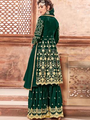 embroidered semi-stitched suit - 17202668 - Standard Image - 2