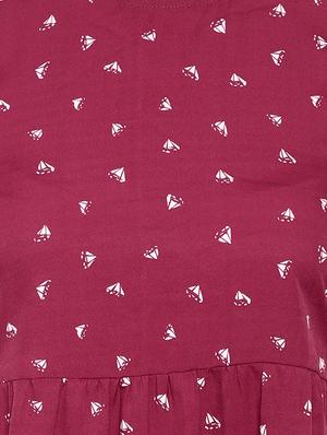 maroon poly crepe aline dress - 17202805 - Standard Image - 6