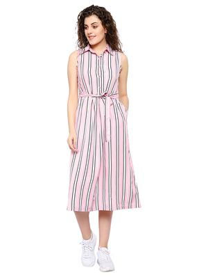 pink poly crepe aline dress - 17202807 - Standard Image - 2