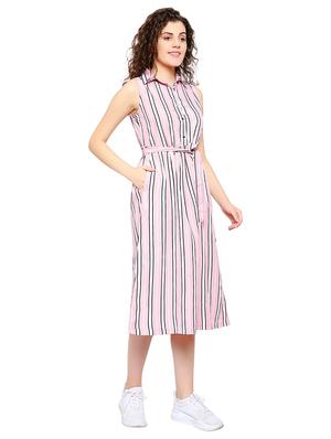 pink poly crepe aline dress - 17202807 - Standard Image - 3