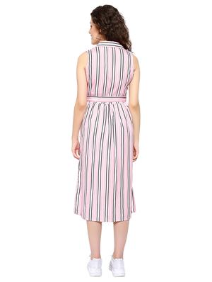 pink poly crepe aline dress - 17202807 - Standard Image - 4