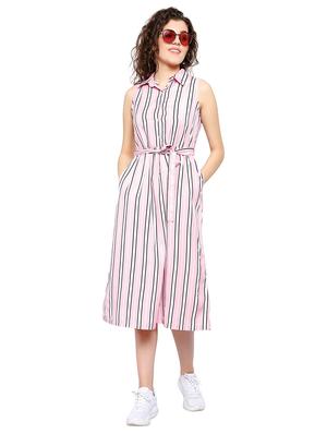 pink poly crepe aline dress - 17202807 - Standard Image - 5