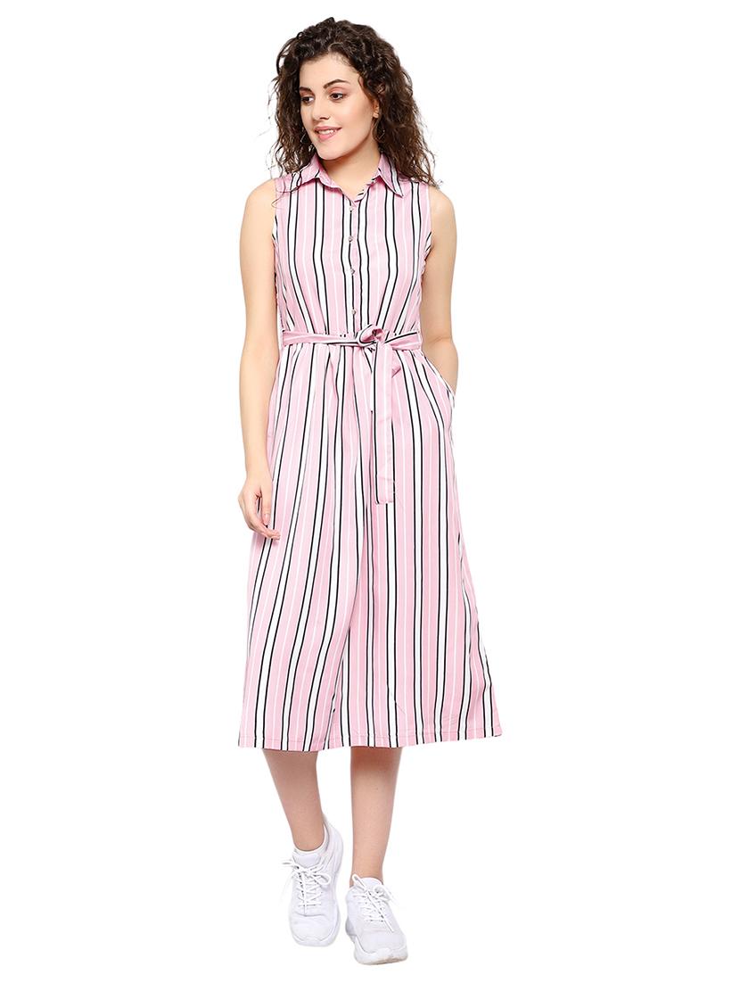 pink poly crepe aline dress - 17202807 - Zoom Image - 2
