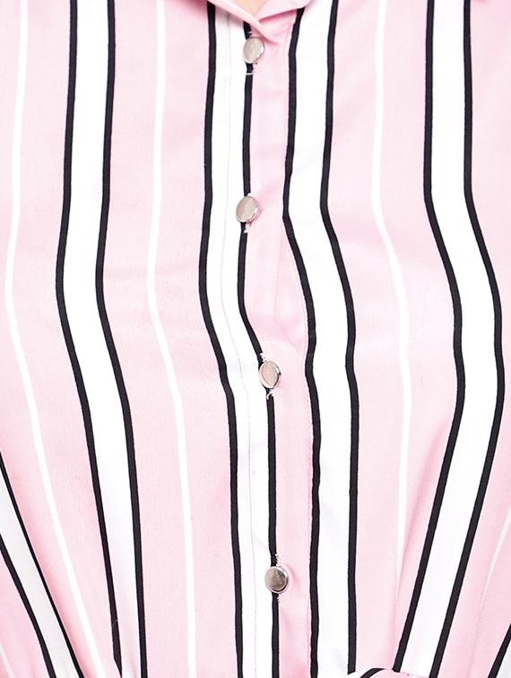 pink poly crepe aline dress - 17202807 - Zoom Image - 6