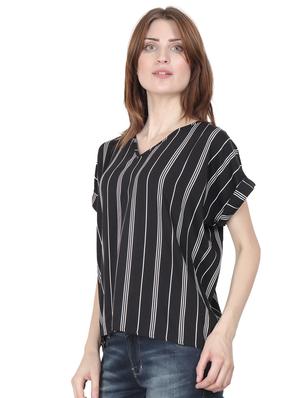 v neck striped top - 17203074 - Standard Image - 2