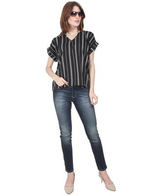 v neck striped top - 17203074 - Standard Image - 4