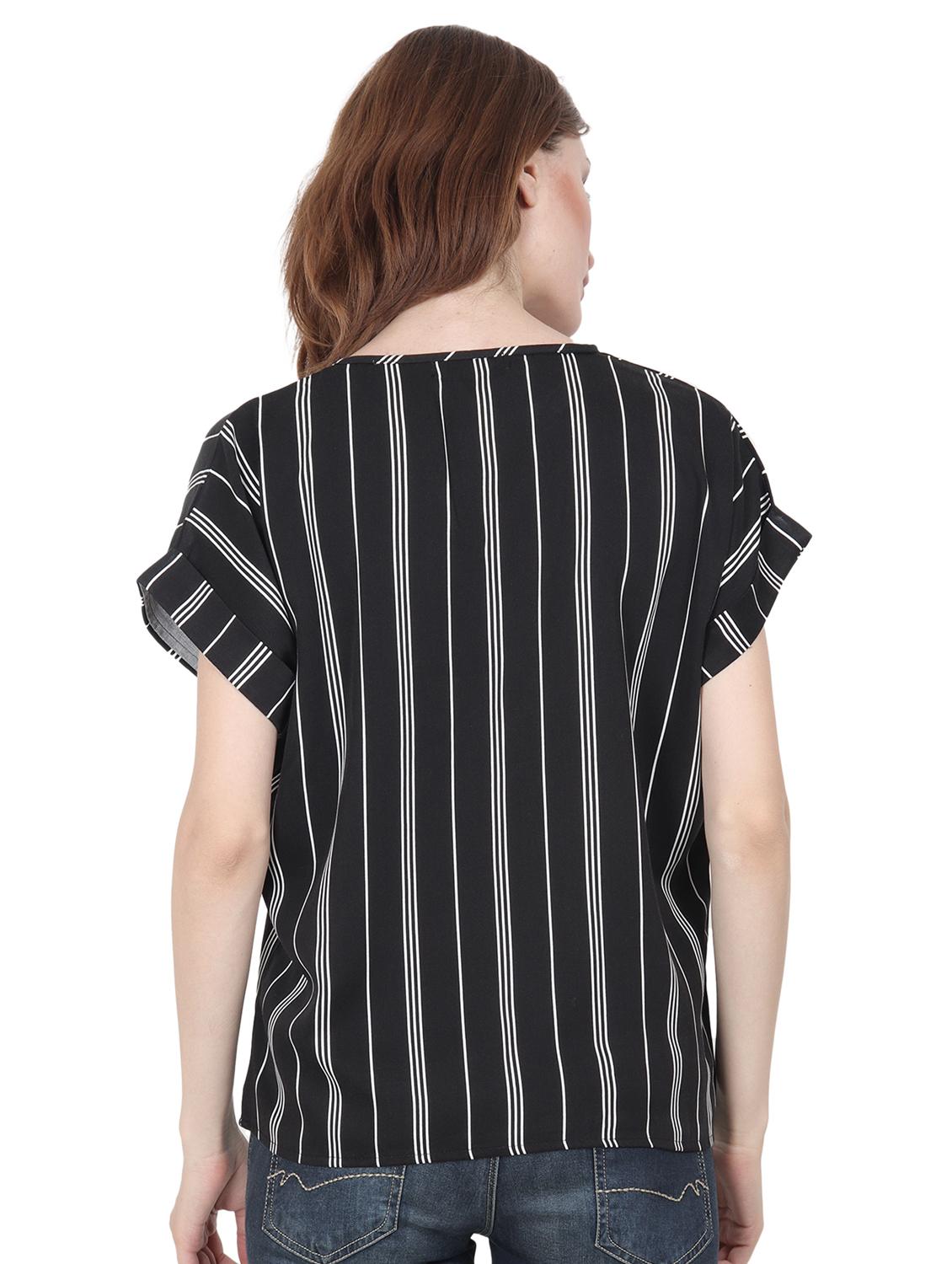 v neck striped top - 17203074 - Zoom Image - 3
