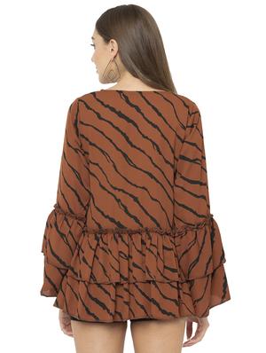 brown poly moss regular top - 17203171 - Standard Image - 3
