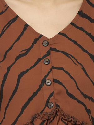 brown poly moss regular top - 17203171 - Standard Image - 4