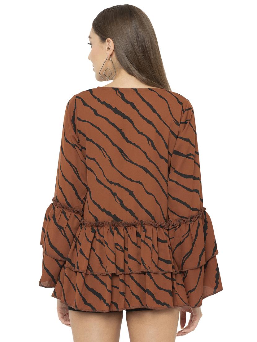 brown poly moss regular top - 17203171 - Zoom Image - 3