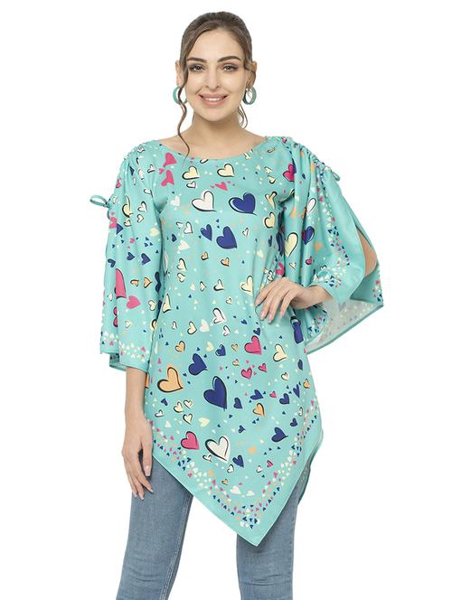 light blue poly moss regular top - 17203173 -  Standard Image - 0