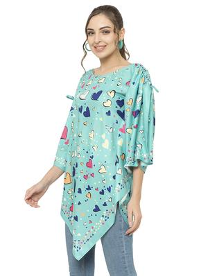 light blue poly moss regular top - 17203173 -  Standard Image - 1